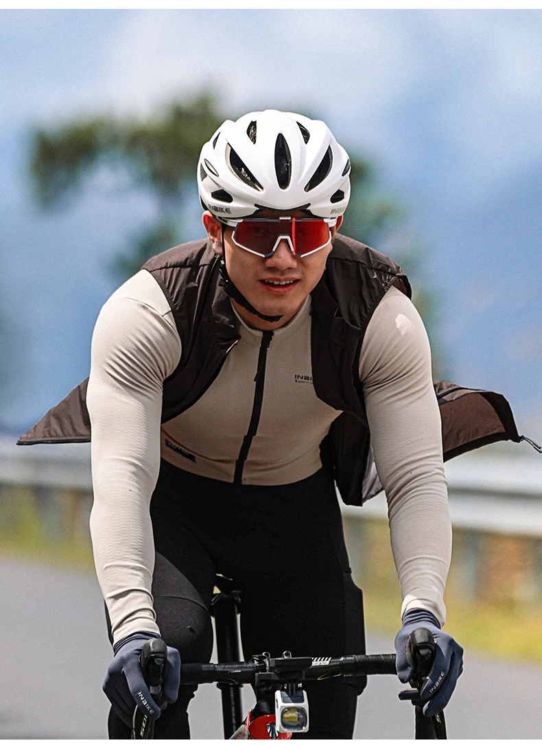 INBIKE Plus Men's Cycling Sleeveless Running Rain Jacket Lightweight MTB Biking Clothing Windbreakers Reflective With Pockets