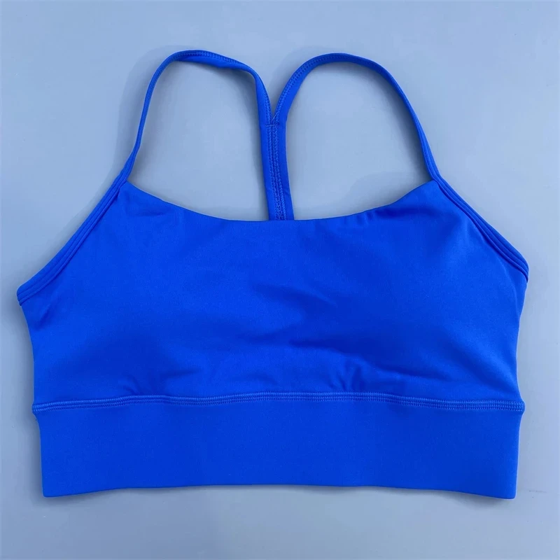 Solid Color Women Y-line Straps Fitness sport Bra high strength Top Comprehensive Training Gym Yoga Underwear top With Chest Pad