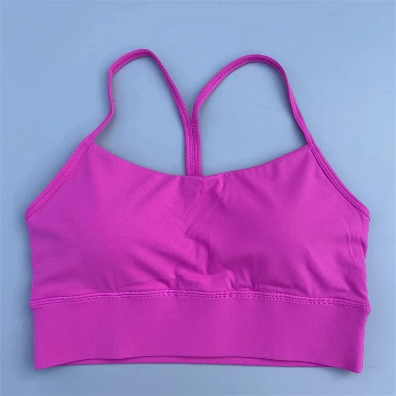 Solid Color Women Y-line Straps Fitness sport Bra high strength Top Comprehensive Training Gym Yoga Underwear top With Chest Pad