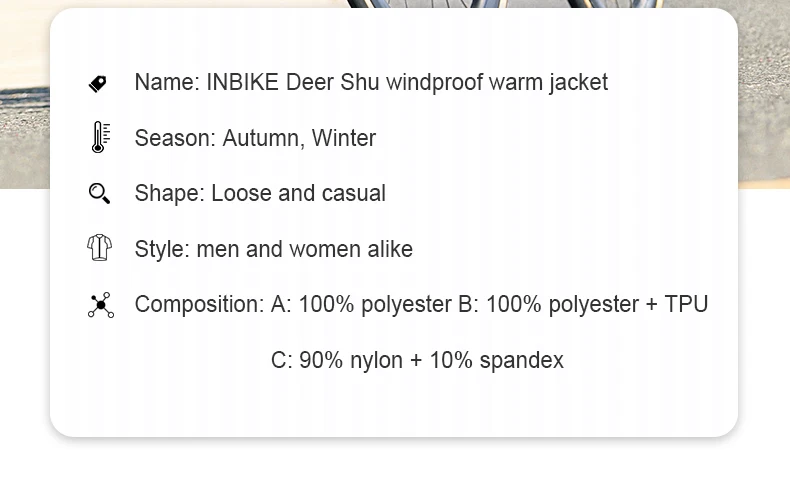 INBIKE Men's Winter Cycling Bike Jackets Windproof Softshell Thermal Bicycle Clothing for Men Warm Fleece Road Bike Windbreaker