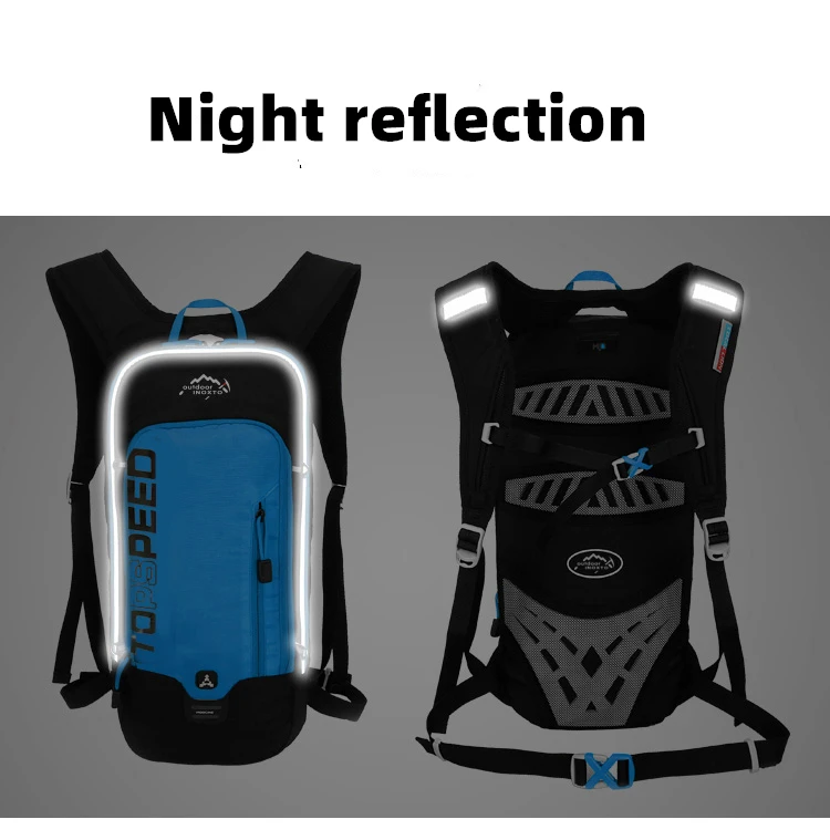 6L Cycling Reflective Bag Men's Women Riding Waterproof Breathable Bicycle Backpack Running Outdoor Bile With 2L Water Bag