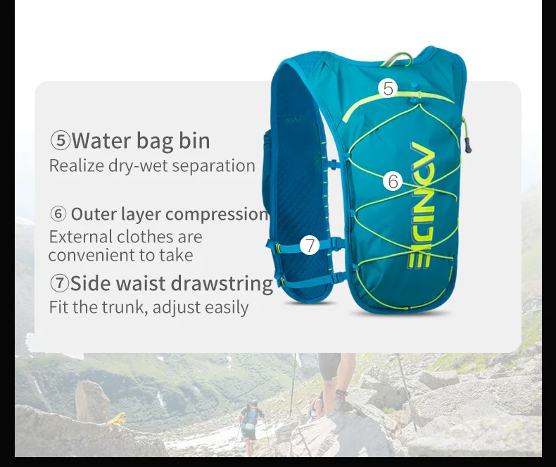AONIJIE C9107 Outdoor Sports Cross-country Backpack Running Hydration Pack Rucksack Vest Bag For 68cm To 130cm Chest