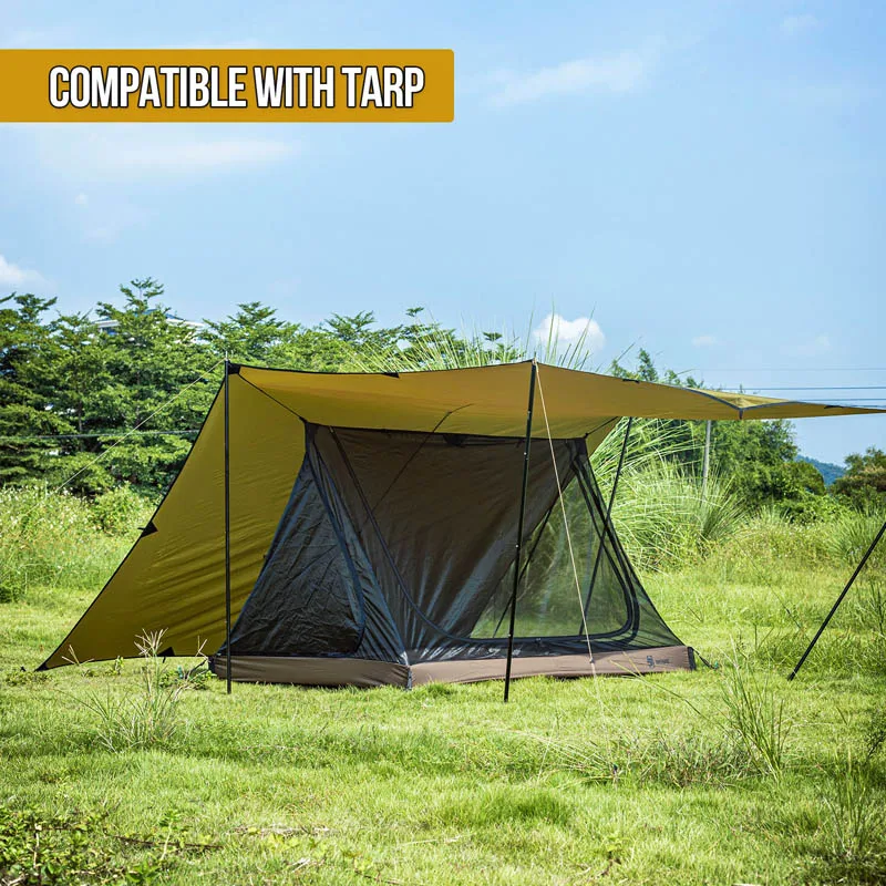 OneTigris Mesh Inner Tent 2-Person Camping Shelter with Waterproofed Tent Bathtub Floor for Tents Tarps Backpacking Hiking