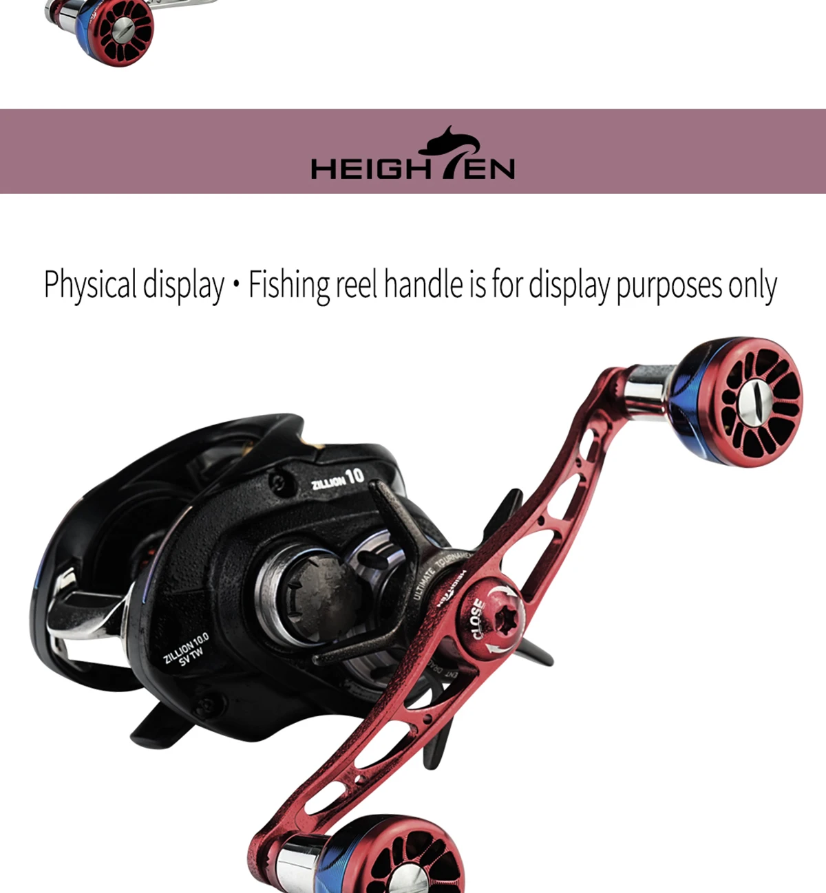 HEIGHTEN Baitcaster Dual Handle 115mm Axle Distance with 24.5mm Gradient Knob Lure Fishing Modification Accessories