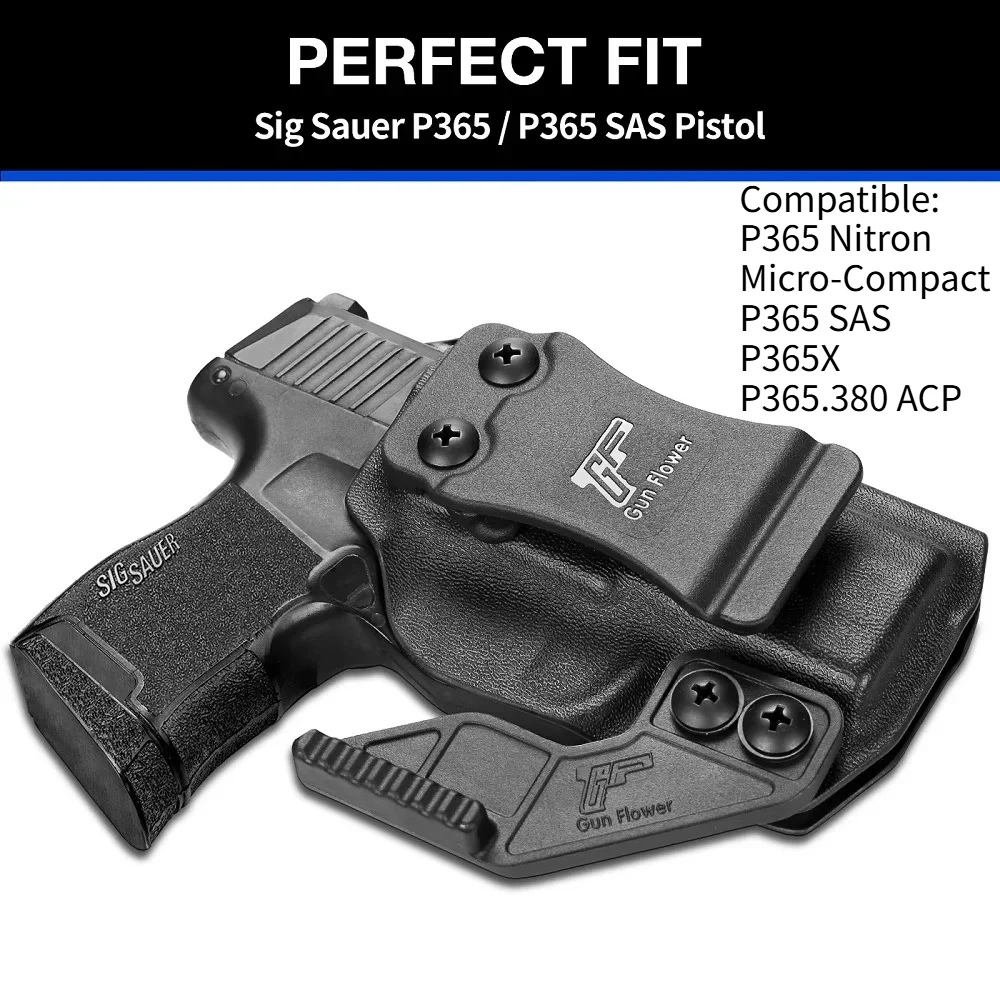 Fits For Sig Sauer P365/P365 SAS/P365 Micro IWB Kydex Holster with Holster Claw Right Hand Tactical Bags