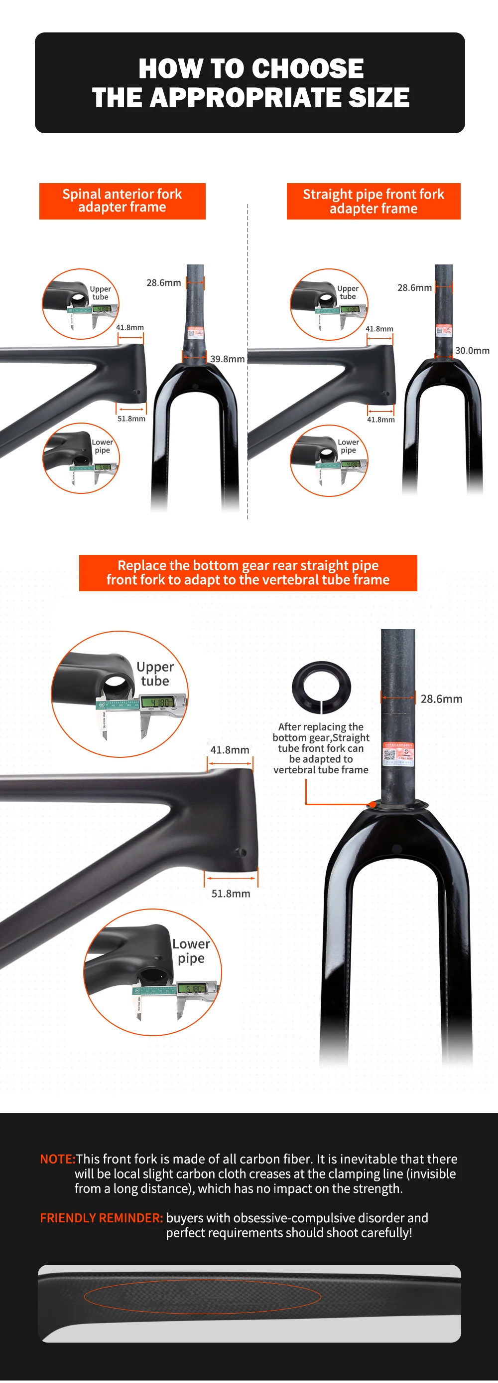 3K Carbon Fibre fork Mountain Bike Forks MTB Fork Bicycle Hard Disc Brake 26 27.5 29 Inch Straight tube 28.6mm