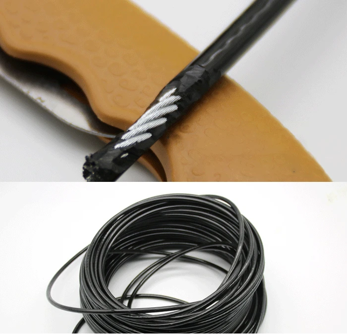 5/6mm Thick Steel Wire Rope Gym Fitness Pulley Cable Machine Attachment PullDown Heavy Duty Wirerope for Home Workout Accessorie