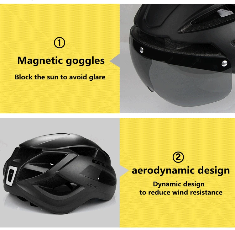 GUB Bicycle Helmet XXL 61-65 With Rechargeable LED Light Removable Len Cycling Road Ultralight Aero Safely Cap Capacete Ciclismo