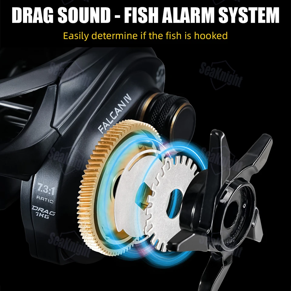 SeaKnight Brand FALCAN4 / IV Series Baitcasting Fishing Reel 7.3:1 8.1:1 Ultra-Linght 180g MAX Drag Power 15LB Long Casting Reel