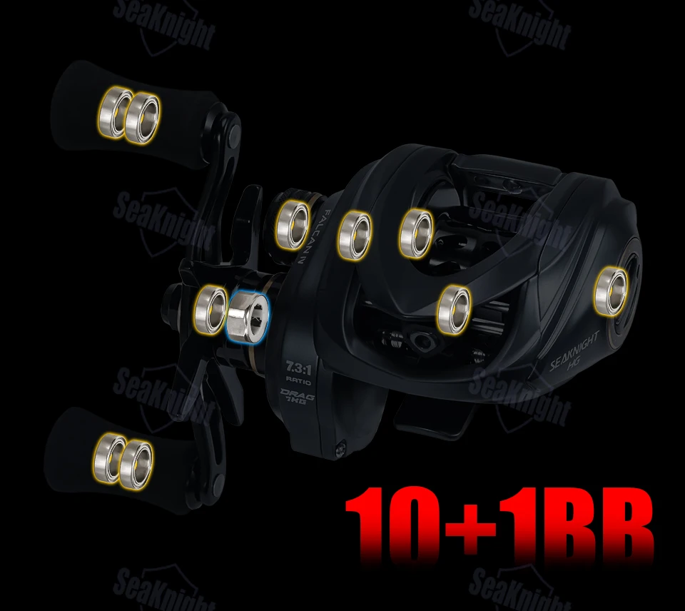 SeaKnight Brand FALCAN4 / IV Series Baitcasting Fishing Reel 7.3:1 8.1:1 Ultra-Linght 180g MAX Drag Power 15LB Long Casting Reel