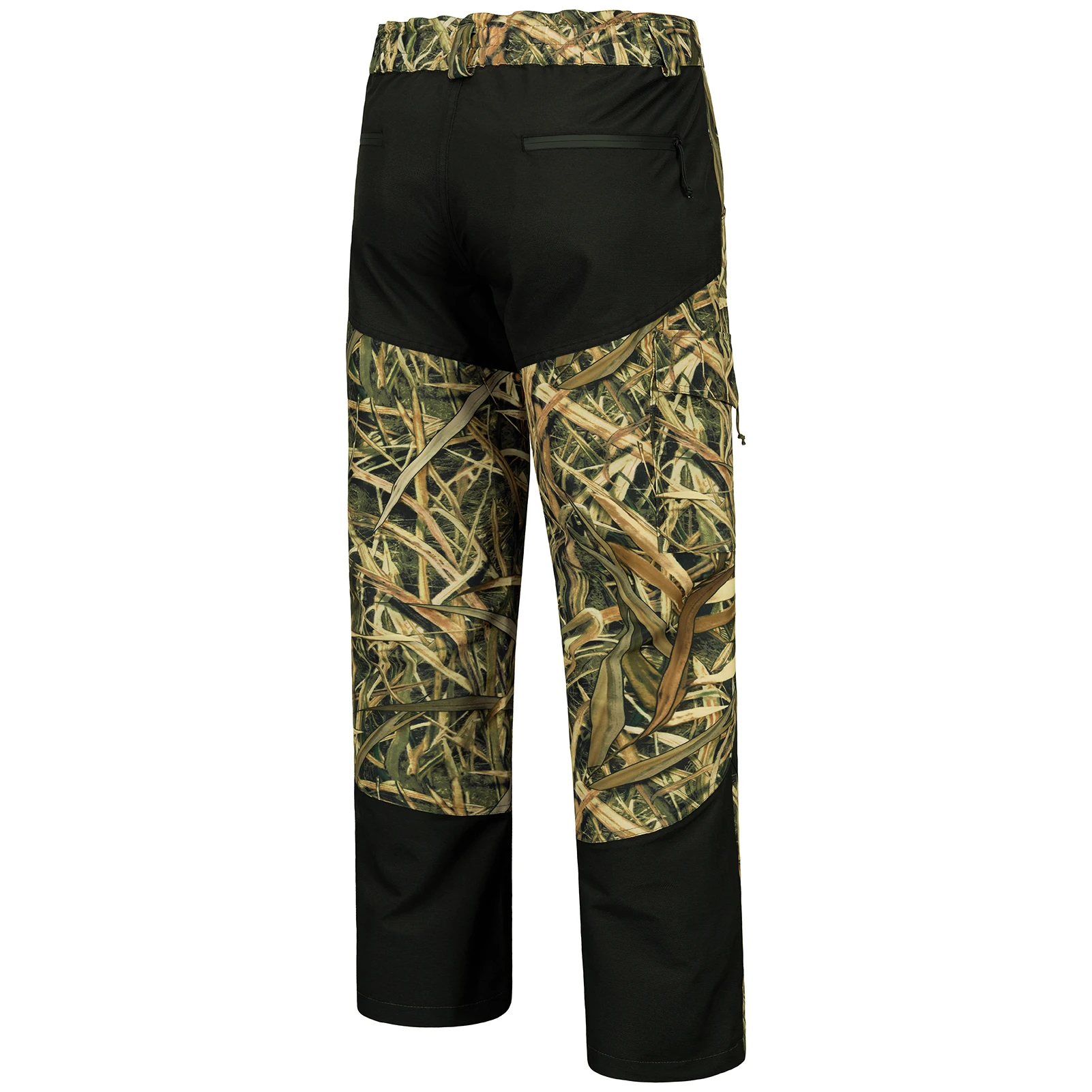 BASSDASH Spliced Men Hunting Pants Waterproof Reeds Printing Trousers Breathable Ripstop Camo Fishing Rain Pants