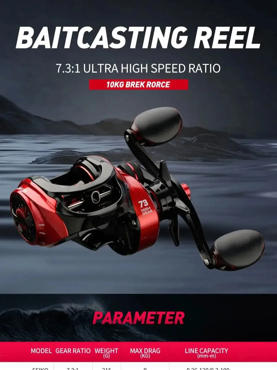 Baitcasting Fishing Reels Max Drag 8kg Ultra Light Casting Reel Fishing Reel for Bass Pike Fishing Tackle