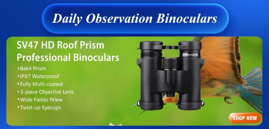 SVBONY Telescope SA203 12x50 Binoculars Professional Powerful BAK4 IPX7 Waterproof Camping Equipment for Birdwatching Stargazing