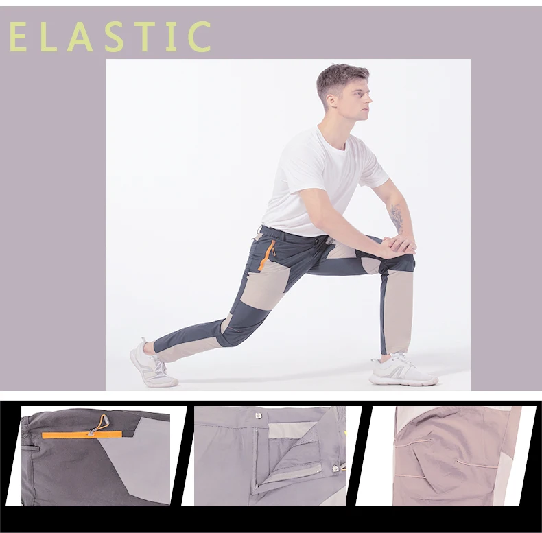 Elastic Mens Hiking Pants Outdoor Sport Summer Quick Dry Windproof Waterproof Trekking Climbing Wear-resistant Breathable Pants