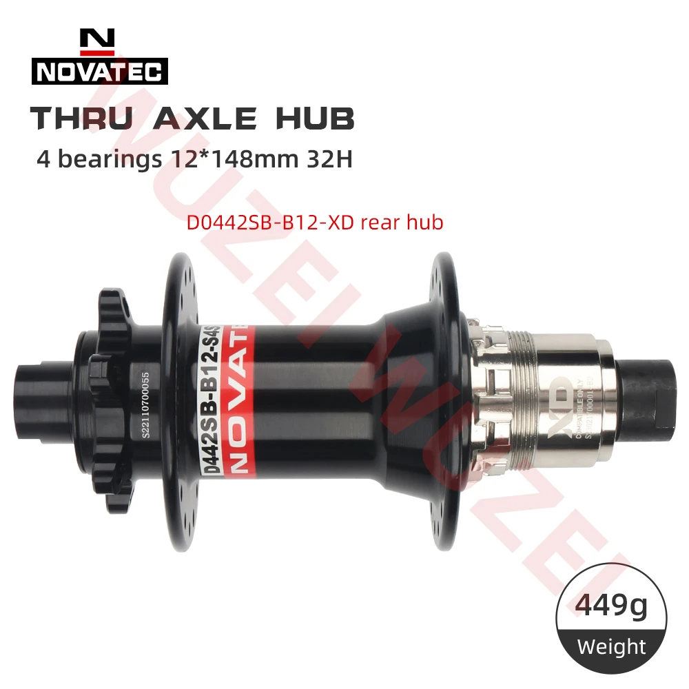 NOVATEC 32H XD Mountain Bike Rear Hub 10X135mm/12X142mm/12X148mm Quick/Thru Axle/BOOST Cube MTB Bike hub For Sram XD Hub