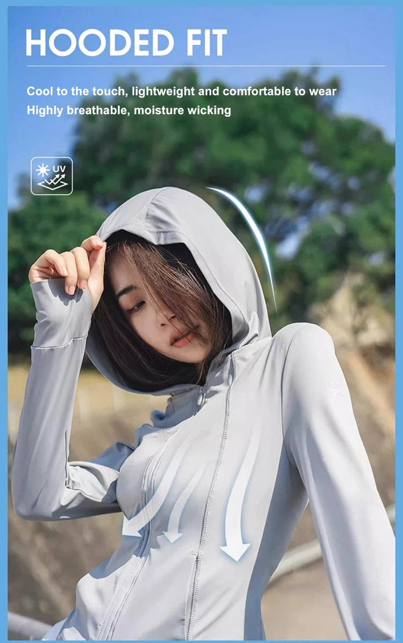 GOLDEN CAMEL Cape Sun Protection Clothing Anti-ultraviolet Breathable Ice Silk Quick-drying Skin Tights Sun Protection Jacket