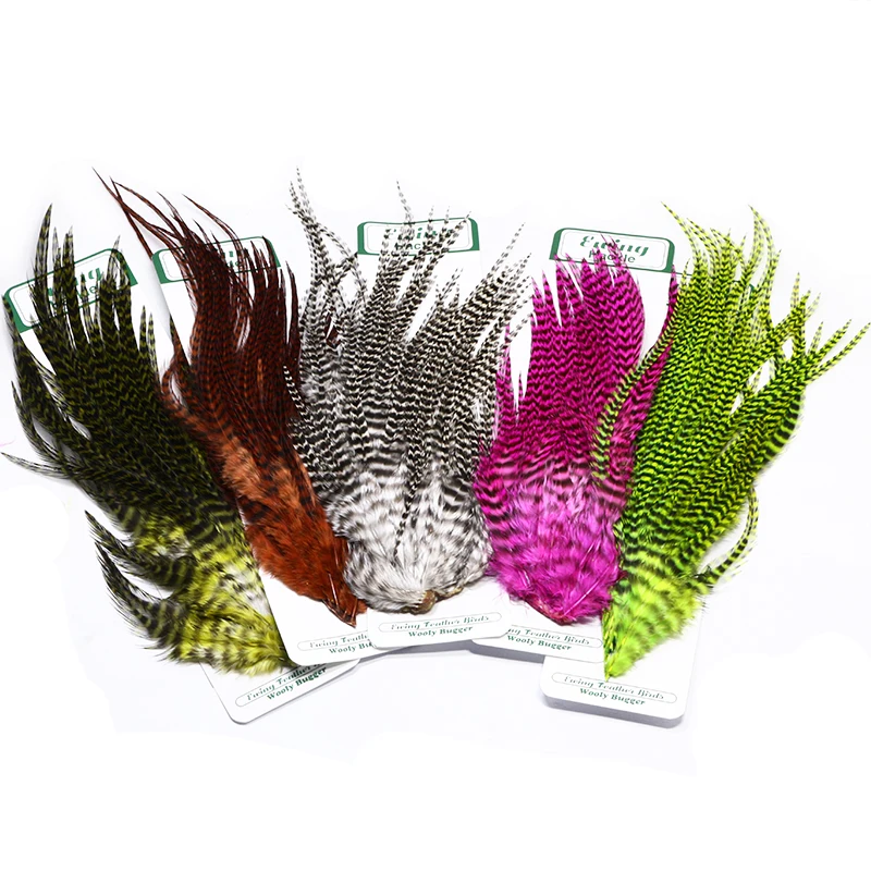 New Ewing Feather Rooster Saddle Woolly Bugger Feather Pack 5 Optional Colors Streamer Fly Pattern Special Fly Tying Feathers