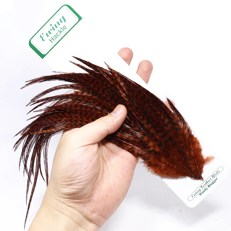 New Ewing Feather Rooster Saddle Woolly Bugger Feather Pack 5 Optional Colors Streamer Fly Pattern Special Fly Tying Feathers