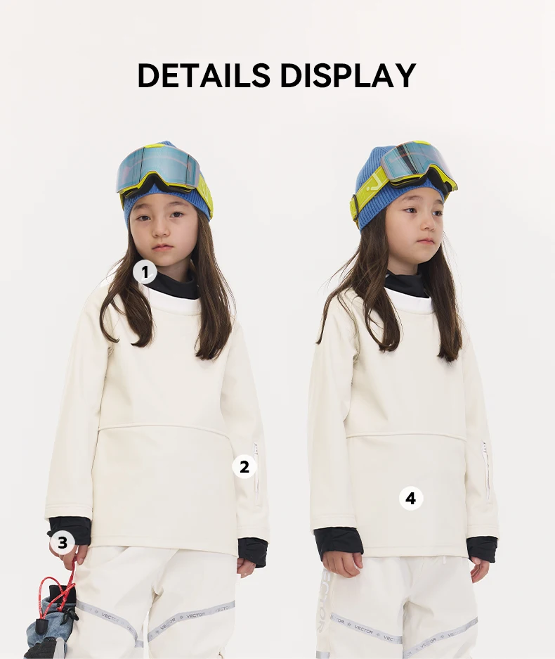 VECTOR Children Solid Color Hoodies Fleece Warm Sweatshirt Fashion Streetwear Casual Loose Breathable Pullovers Brand Hoody