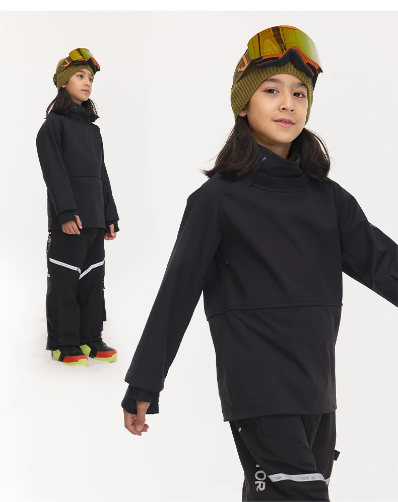 VECTOR Children Solid Color Hoodies Fleece Warm Sweatshirt Fashion Streetwear Casual Loose Breathable Pullovers Brand Hoody