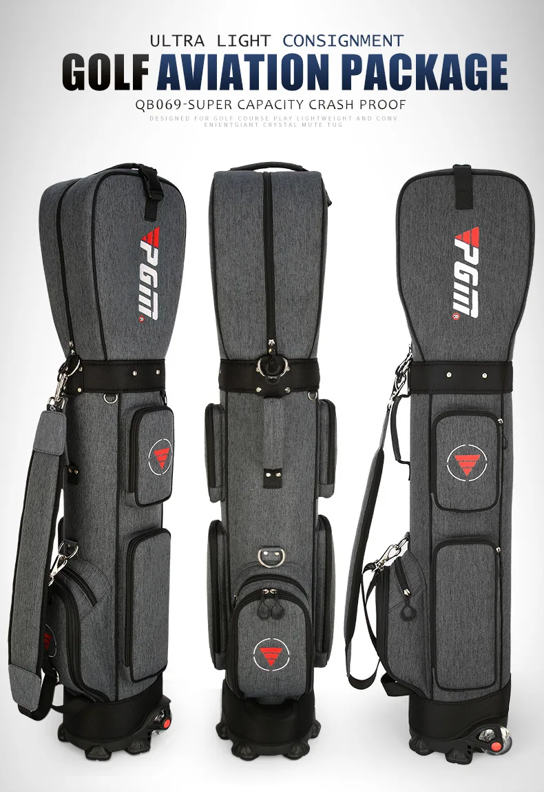 Golf Bag with Wheels Ultra-light Sport Standard Golf Bags Large Capacity Golf Aviation Ball Storage Multifunctional QB069