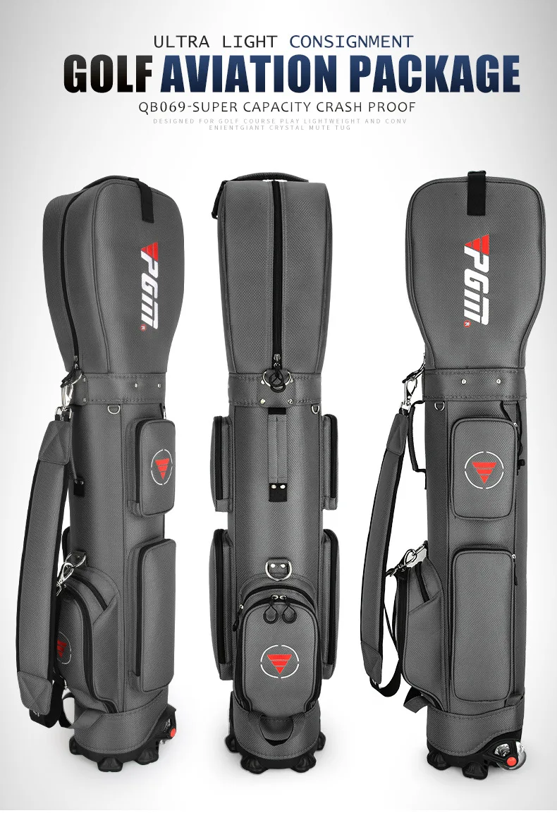Golf Bag with Wheels Ultra-light Sport Standard Golf Bags Large Capacity Golf Aviation Ball Storage Multifunctional QB069