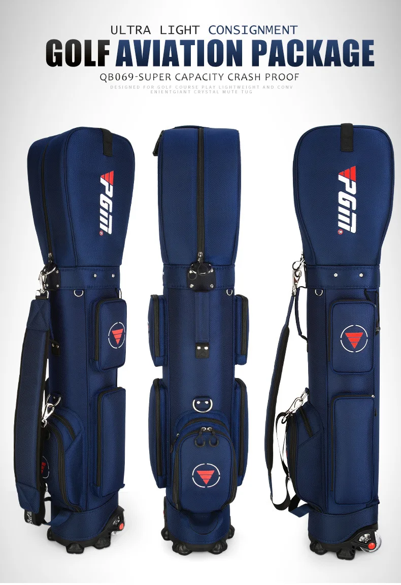 Golf Bag with Wheels Ultra-light Sport Standard Golf Bags Large Capacity Golf Aviation Ball Storage Multifunctional QB069