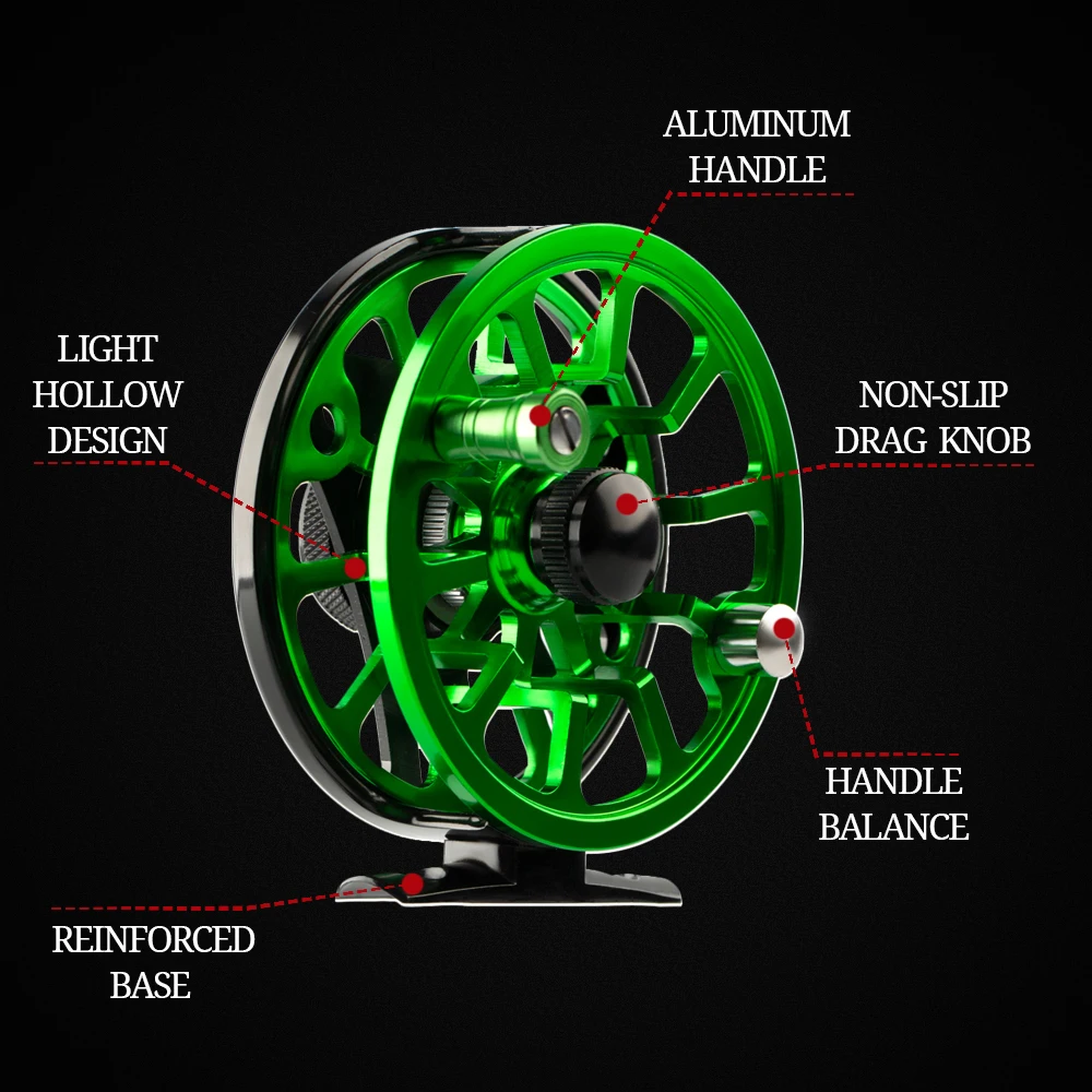 HERCULES Fly Fishing Reel CNC-machined Aluminum Alloy Body for Trout Bass 3/4 5/6 Fly Reels Fishing Tackle