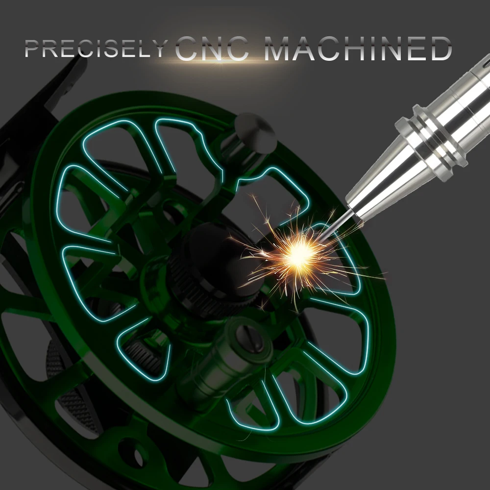HERCULES Fly Fishing Reel CNC-machined Aluminum Alloy Body for Trout Bass 3/4 5/6 Fly Reels Fishing Tackle