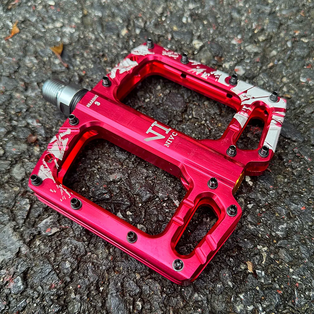 High Strength Mountain Bike Pedals CNC Aluminum Alloy Polished Hollow Thickened Flat 3 Bearing Non-slip Bicycle Pedals