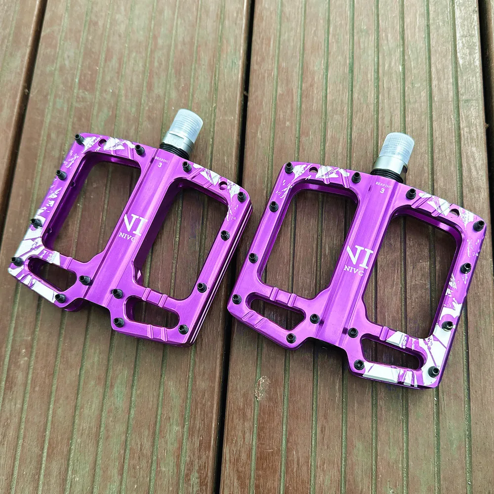 High Strength Mountain Bike Pedals CNC Aluminum Alloy Polished Hollow Thickened Flat 3 Bearing Non-slip Bicycle Pedals