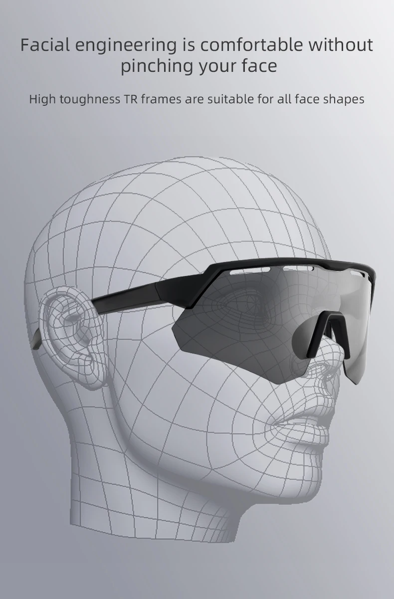 ROCKBROS Cycling Polarized Glasses 4Lens Interchangeable Myopia Frame Sunscreen UV400 Protection Sunglasses Men MTB Bike Glasses