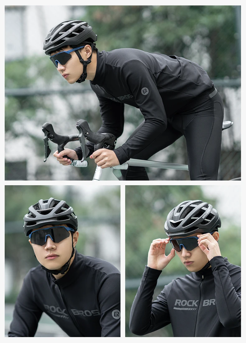 ROCKBROS Cycling Polarized Glasses 4Lens Interchangeable Myopia Frame Sunscreen UV400 Protection Sunglasses Men MTB Bike Glasses