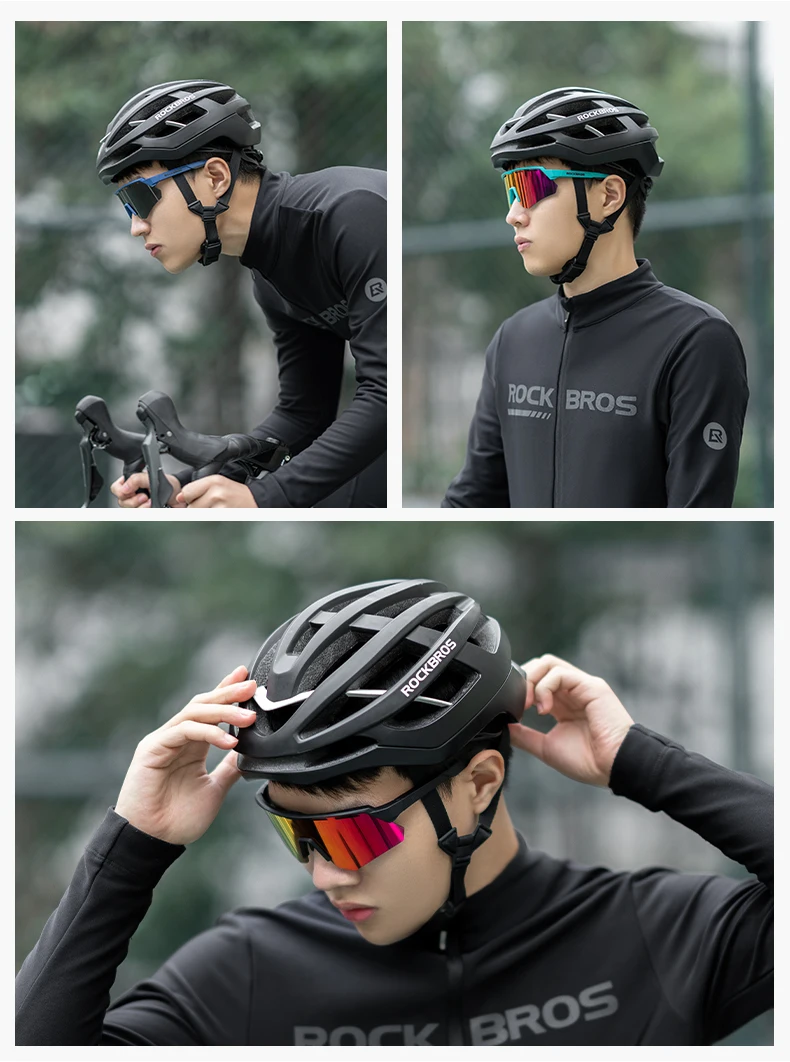 ROCKBROS Cycling Polarized Glasses 4Lens Interchangeable Myopia Frame Sunscreen UV400 Protection Sunglasses Men MTB Bike Glasses