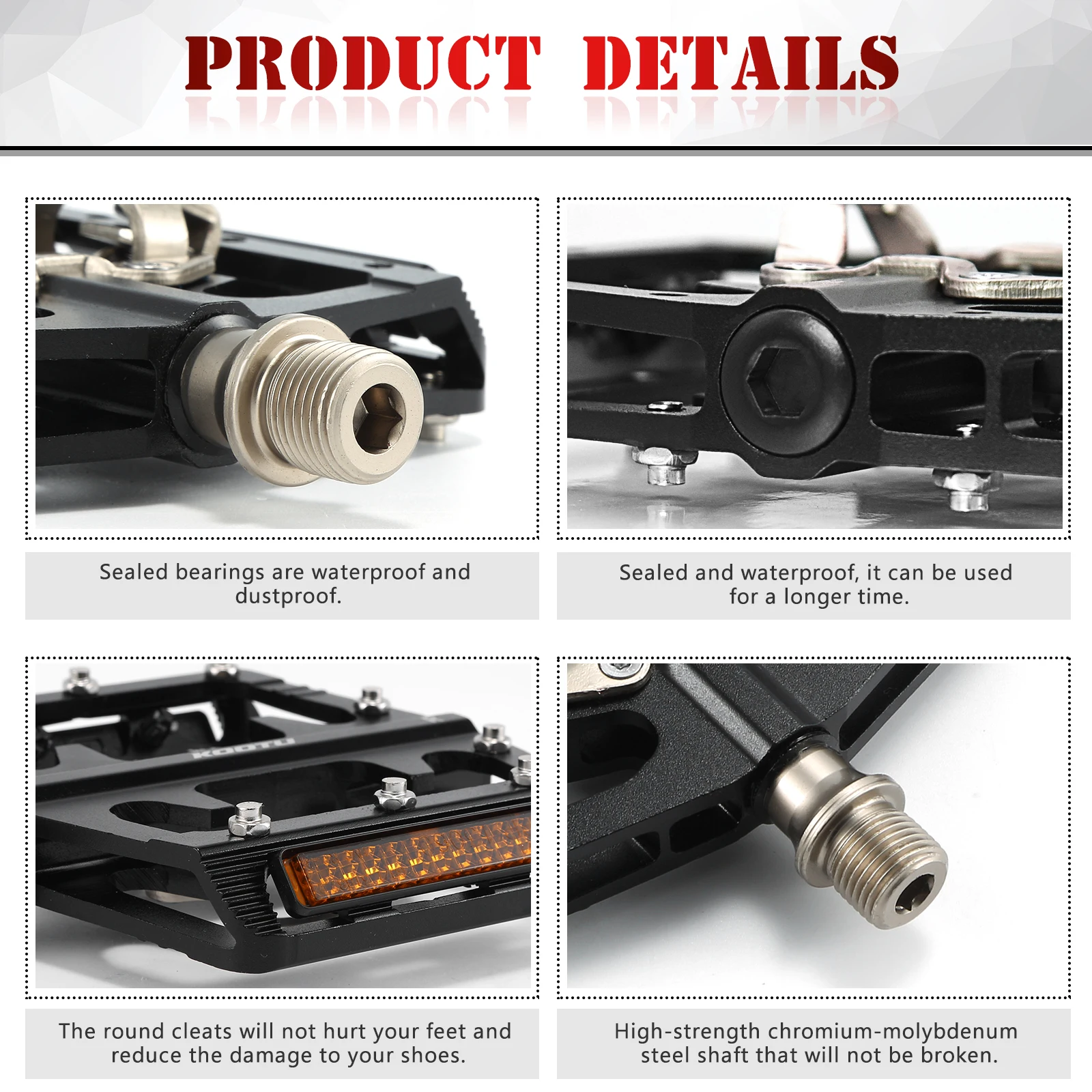 Mountain Bike Clipless Pedals All-Aluminum MTB Clip-On Pedals Luminous Reflectors Lockable Pedals Suitable SHIMANO SPD System