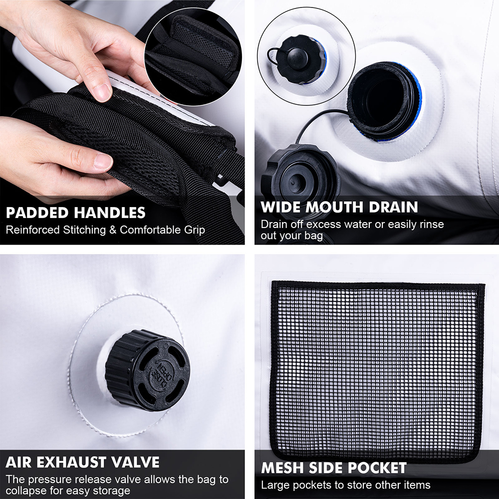 Goture Insulated Fishing Cooler Bag Expended Bottom Waterproof Marine Freezer Bag Portable Fish Transport Bag for Boat Fishing