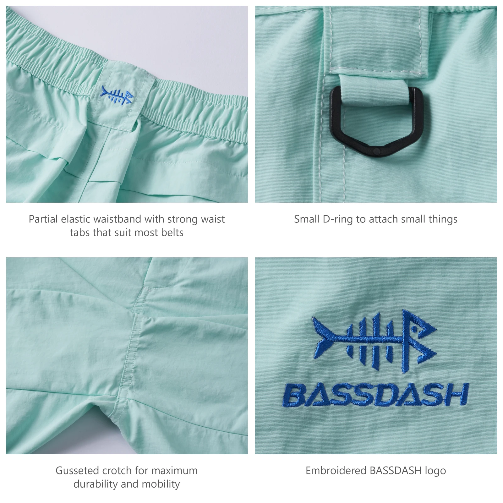 Bassdash Men's 6" Fishing Shorts UPF 50+ Water Resistant Quick Dry Hiking Cargo Shorts with Multi Pocket FS25M