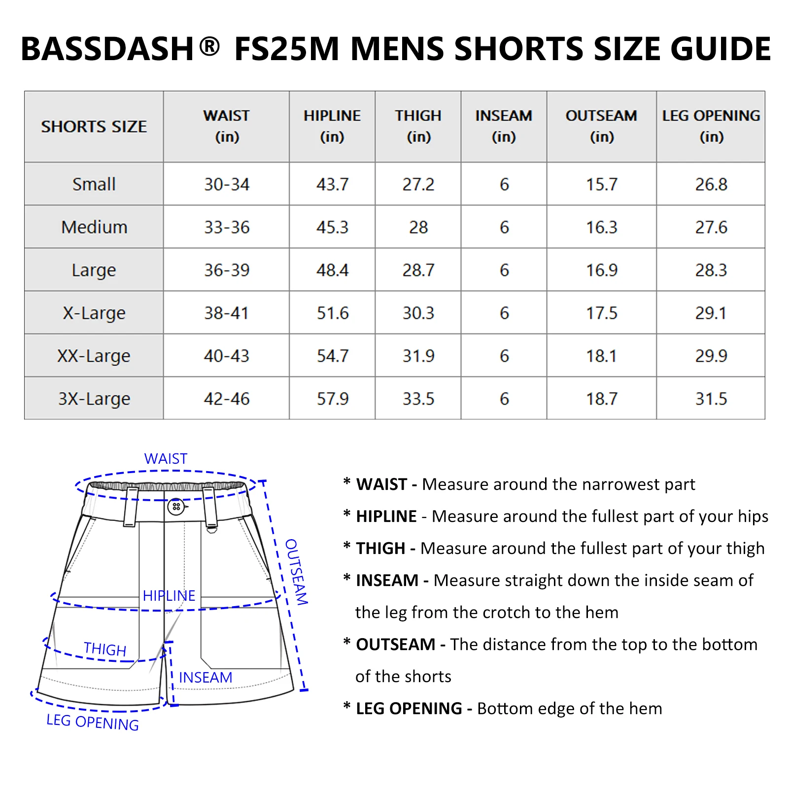 Bassdash Men's 6" Fishing Shorts UPF 50+ Water Resistant Quick Dry Hiking Cargo Shorts with Multi Pocket FS25M