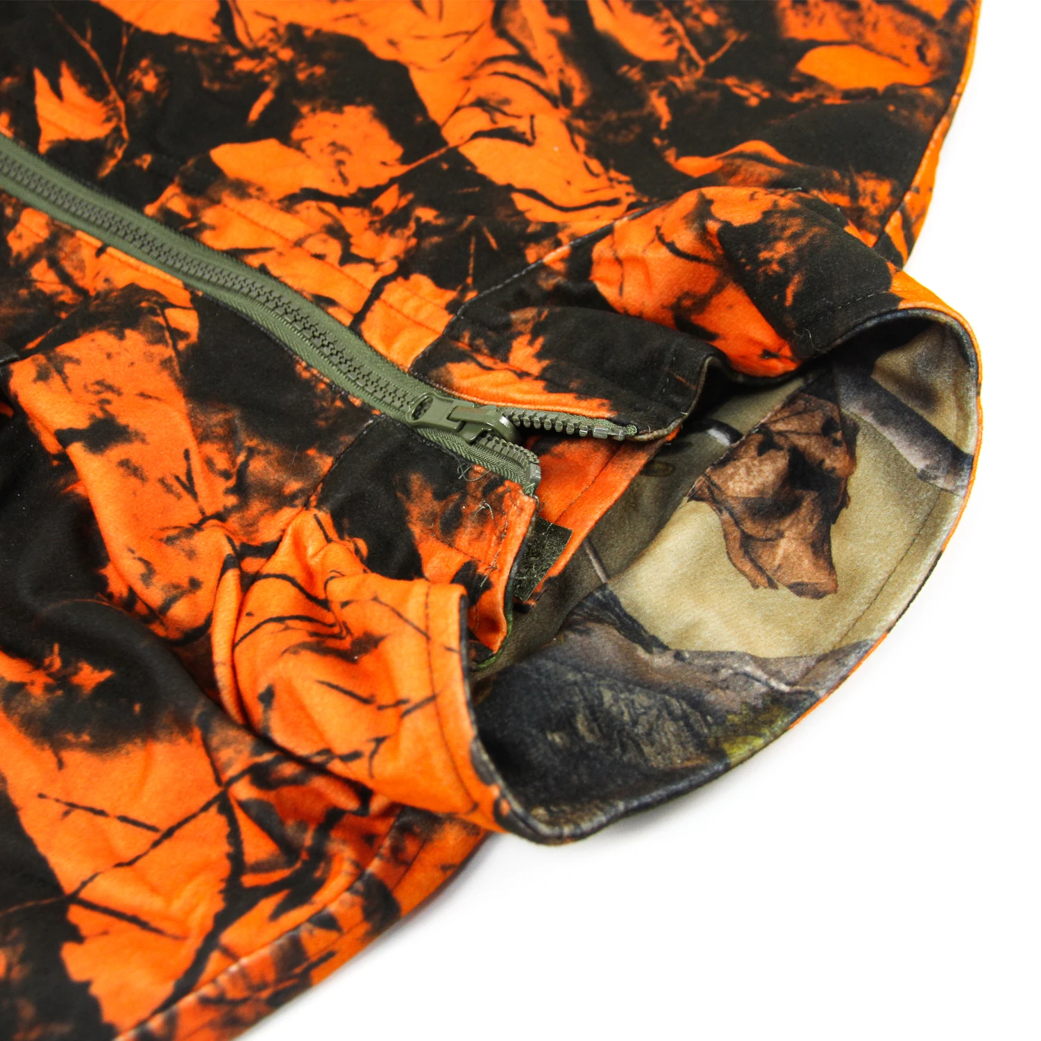 GUGULUZA Orange Camo Hunting Vest Fleece Game Waistcoat Two Side Vest Sleeveless Safety Vest Outdoor Hiking Fishing Hunting
