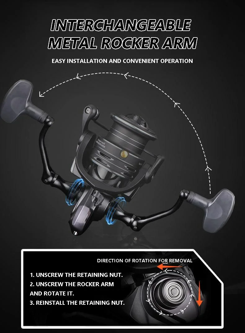 Mavllos LY Bass Spinning Fishing Reel 6.2:1 Ratio 11kg Max Drag 2000-5000 Size Lightweight Saltwater Trout Fishing Reel