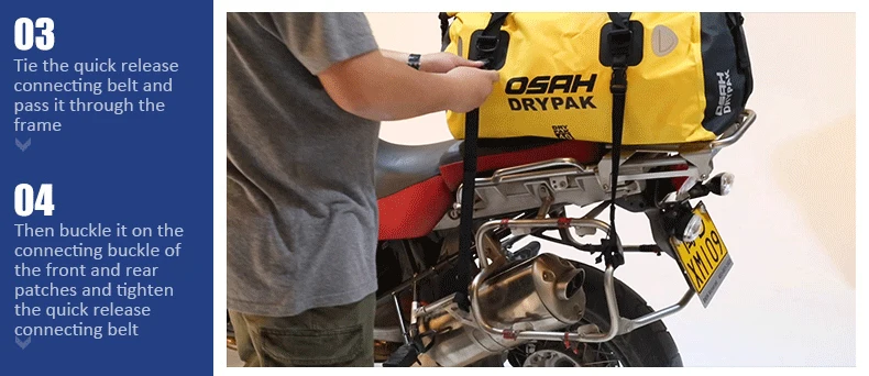 Waterproof Motorcycle Rear Tail Bag Travel Dry Bag OSAH DRYPAK Moto 40/60Liter Motorbike Luggage Backpack Motorcycle Seat Bag