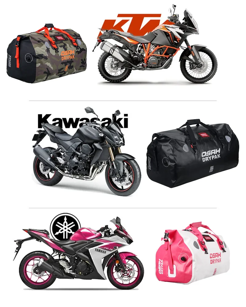 Waterproof Motorcycle Rear Tail Bag Travel Dry Bag OSAH DRYPAK Moto 40/60Liter Motorbike Luggage Backpack Motorcycle Seat Bag
