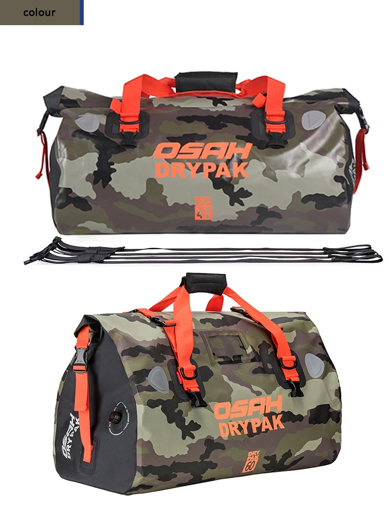 Waterproof Motorcycle Rear Tail Bag Travel Dry Bag OSAH DRYPAK Moto 40/60Liter Motorbike Luggage Backpack Motorcycle Seat Bag