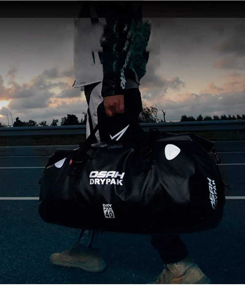 Waterproof Motorcycle Rear Tail Bag Travel Dry Bag OSAH DRYPAK Moto 40/60Liter Motorbike Luggage Backpack Motorcycle Seat Bag