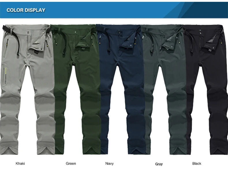 LNGXO Waterproof Hiking Pants Men Quick Dry Trekking Camping Climbing Running Outdoor Rain Pants Stretch Breathable Trousers Men