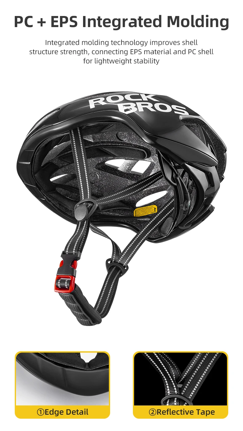 ROCKBROS Cycling Helmet Integrally-molded Helmet 58-62cm Ultralight Outdoor Sports Safe Ride Race Casco Ciclismo MTB Bike Helmet