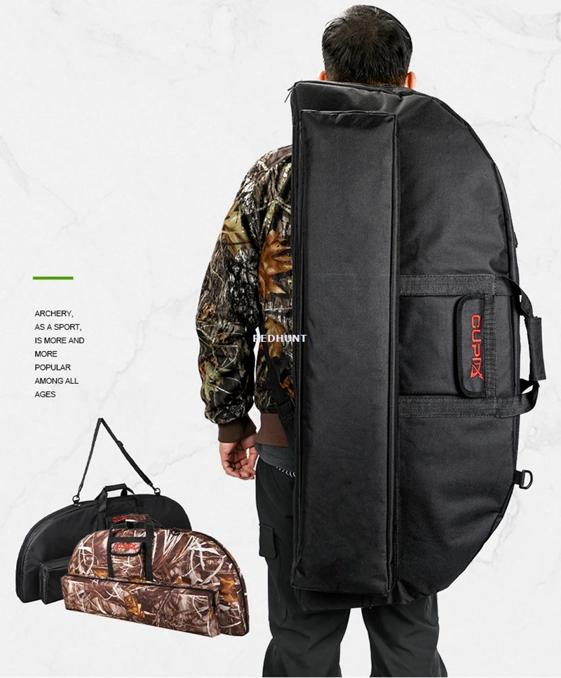 95CM/100CM/115CM Tactical Bow Bag Hunting Bow Case Soft Bow Case Compound Bow Carry Bag with Arrow Pocket Bow Storage Bag