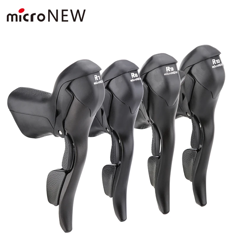 MicroNEW Road Bike Bicycle Shifter 2*10 Speed For 22.2-23.8mm Handlebar 7/8/9 Speed Dual Control Levers