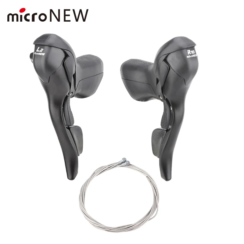 MicroNEW Road Bike Bicycle Shifter 2*10 Speed For 22.2-23.8mm Handlebar 7/8/9 Speed Dual Control Levers
