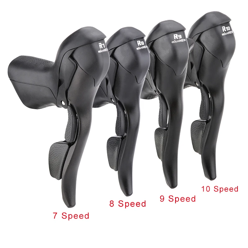 MicroNEW Road Bike Bicycle Shifter 2*10 Speed For 22.2-23.8mm Handlebar 7/8/9 Speed Dual Control Levers